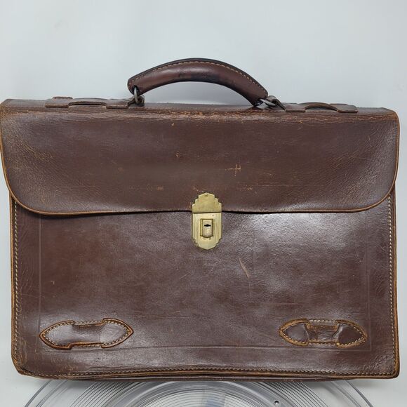 US AIR FORCES TYPE A-4 DEAD RECKONING NAVIGATOR’S Pilots Brown Leather BRIEFCASE